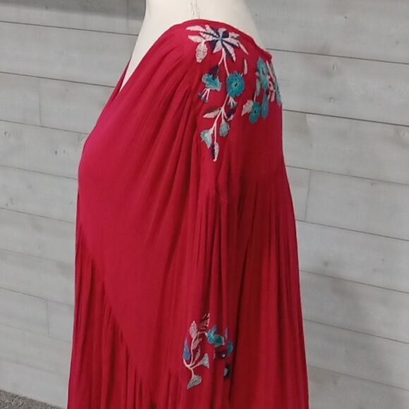Free people Te Amo red combo embroidered mini dress size extra small - Picture 4 of 6